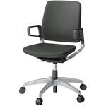 レヴィチェア ローバック 樹脂肘 アルミミラー脚 抗菌布地(PV)ナイロンキャスター<配送時組立サービス付> イトーキ