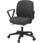 ボニートチェア 布地張り 背裏 樹脂タイプ 固定肘付 ベースカラー ブラック ウレタンキャスター<配送時組立サービス付> イトーキ