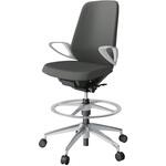 ノートチェア ハイポジションタイプ ハイバック 固定肘 ランバーサポート付 クロスPV アルミ脚<配送時組立サービス付> イトーキ