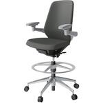 ノートチェア ハイポジションタイプ ハイバック 可動肘 ランバーサポート付 クロスPV アルミ脚<配送時組立サービス付> イトーキ