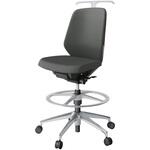 ノートチェア ハイポジションタイプ ローバック 肘なし ハンガー ランバーサポート付 クロスPV アルミ脚<配送時組立サービス付> イトーキ