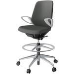 ノートチェア ハイポジションタイプ ローバック 固定肘 ランバーサポート付 クロスPV アルミ脚<配送時組立サービス付> イトーキ