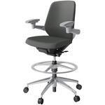 ノートチェア ハイポジションタイプ ローバック 可動肘 ランバーサポート付 クロスPV アルミ脚<配送時組立サービス付> イトーキ