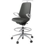 ノートチェア ハイポジションタイプ ハイバック 固定肘 ハンガー ランバーサポートなし クロスPV アルミ脚<配送時組立サービス付> イトーキ