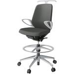 ノートチェア ハイポジションタイプ ローバック 固定肘 ハンガー ランバーサポートなし クロスPV アルミ脚<配送時組立サービス付> イトーキ