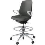 ノートチェア ハイポジションタイプ ローバック 固定肘 ランバーサポートなし クロスPV アルミ脚<配送時組立サービス付> イトーキ