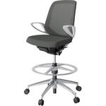 ノートチェア ハイポジションタイプ ローバック 固定肘 ランバーサポート付 メッシュJV アルミ脚<配送時組立サービス付> イトーキ