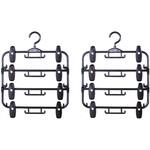 スカートハンガーDX4段 ブラック 2本組 サワフジ