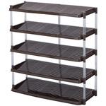 クリスタルシューズラックトリプル5段 ブラウン 平和工業