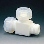 NR0065-001 PTFE ハーフオスジョイントT-2型 6Φ×R1/4 フロンケミカル
