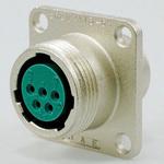 パネル対電線/電線中継接続用丸型コネクタ SRCNシリーズ パネル取付レセプタクル JAE(日本航空電子工業)