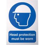 サイン RS PRO Head protection must be worn 英語語 PP 白 なし サイン RS PRO