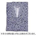 2111-0300 おせわさん ガーゼねまき 紳士用/コン幾何柄/S ウェルファン