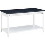 L77FJB MBU2 スチール実験台・作業台 片面 アジャスタータイプ 棚付 引出し付 600×750×850mm オカムラ(岡村製作所)