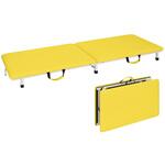 TB-1262(60X190X17CM) 付添ポータブルベッド ビニルレザーイエロー TB-1262 60X190X17CM 高田ベッド製作所