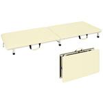 TB-1262(60X190X17CM) 付添ポータブルベッド ビニルレザークリーム TB-1262 60X190X17CM 高田ベッド製作所