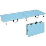TB-1262(60X190X17CM) 付添ポータブルベッド ビニルレザースカイブルー TB-1262 60X190X17CM 高田ベッド製作所