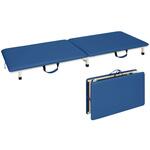 TB-1262(55X180X17CM) 付添ポータブルベッド ビニルレザーメディブルー TB-1262 55X180X17CM 高田ベッド製作所