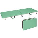 TB-1262(60X190X17CM) 付添ポータブルベッド ビニルレザーライトグリーン TB-1262 60X190X17CM 高田ベッド製作所