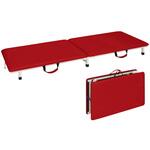 TB-1262(55X180X17CM) 付添ポータブルベッド ビニルレザーレッド TB-1262 55X180X17CM 高田ベッド製作所