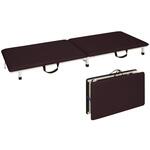 TB-1262(60X190X17CM) 付添ポータブルベッド ビニルレザー茶 TB-1262 60X190X17CM 高田ベッド製作所