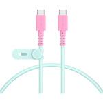 MOT-BCECCC50-MF バイカラーケーブル 急速充電 データ転送対応 USB-C to USB-C 0.5m ミントフラミンゴ MOTTERU