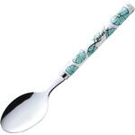 406272 フラワーメイトブルーデザートスプーン 高桑金属