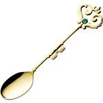 401222 ハーキィゴールドグリーンティースプーン 高桑金属