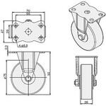SFA-705 キャスターD(固定)Φ75ナイロン SUS(エスユーエス)