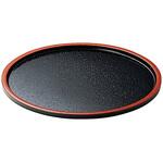 DX懐石丸盆 黒天朱SLタタキ A 福井クラフト