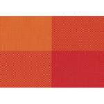 50309470 長手 ストロング 敷マット オレンジ市松 PVC 福井クラフト