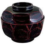 42010750 荒彫亀甲丸丼 曙内黒 A 福井クラフト