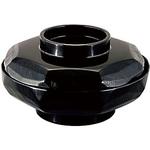 42010780 荒彫亀甲平丼 黒内朱 A 福井クラフト