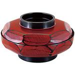 42010790 荒彫亀甲平丼 根来内黒 A 福井クラフト