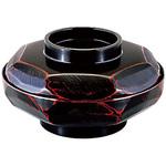 42010800 荒彫亀甲平丼 曙内黒 A 福井クラフト