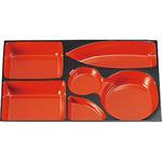 21023110 松花堂用ひょうたん仕切 朱天黒 A 福井クラフト