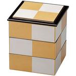 21003850 角重 金銀市松 金銀市松渕黒内黒 (蓋) A 福井クラフト