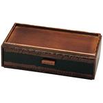 85914830 奥広14.5 荒彫カスター&箸箱 栃塗 取りはずし楊枝入付 木 福井クラフト