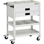 ツールワゴン ラビットワゴン 600X400XH810 3段 2段引出付 仕切板2段付 ハンドル付 ゴム車輪 TRUSCO