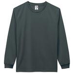 4.3オンスドライロングスリーブTシャツ ポリジン加工 チャコールグレー MS1609-22シリーズ LIFEMAX