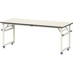 軽量作業台/耐荷重112kg_折りたたみ式キャスター付きH740_塩ビシート天板_ワークテーブル 山金工業