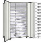 63XT812D11 軽量棚両開扉引出付 890×533×1804 プラ透明大33 TRUSCO