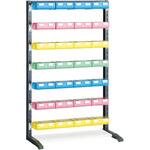 UPRL1407BF UPRラックH=1450 ビン大青・赤・黄各8個 薄緑X4個付蓋付 TRUSCO
