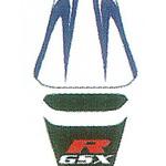 2114H シートカバー GSX 600 R (2001)/SUZUKI PVC ELECTRIC ブルー/ホワイト/ブラック/FLUO BAGSTER (バグスター)