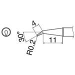 EA304AL-36 R0.2mm交換用こて先(EA304AL用) エスコ