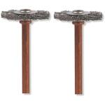 EA818E-121A 19.0mm/3.2mm軸軸付ブラシ(ステンレスワイヤー/2本) エスコ