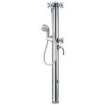 624-206 ステンレス双口シャワ混合栓柱 カクダイ