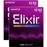 #11050 (2pack) アコースティックギター弦 2パックセット ライト POLYWEB Elixir(エリクサー)