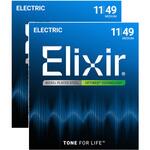 #19102 (2pack) エレキギター弦 2パックセット ミディアム OPTIWEB Elixir(エリクサー)