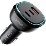 Power Delivery対応 シガーソケットタイプ充電器/165W/USB Type-A 1ポート Type-C 2ポート/ブラック アドテック